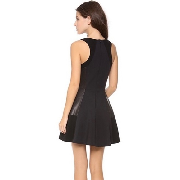 RAG & BONE Leather Montrose Fit N’ Flare Little Black Dress Panel Mini Size 6 - Picture 9 of 16